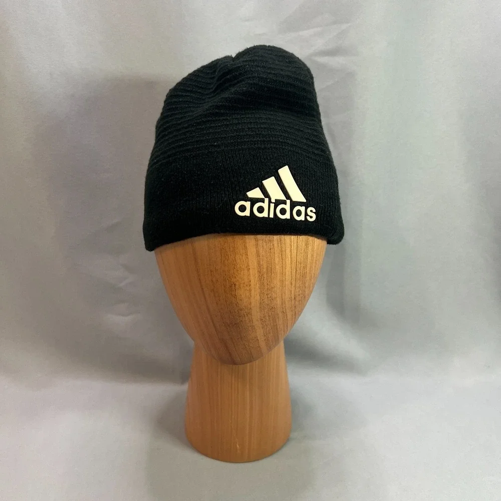 Adidas Climawarm Beanie Hat Mens One Size Black Cuffed Tight Knit Winter Outdoor